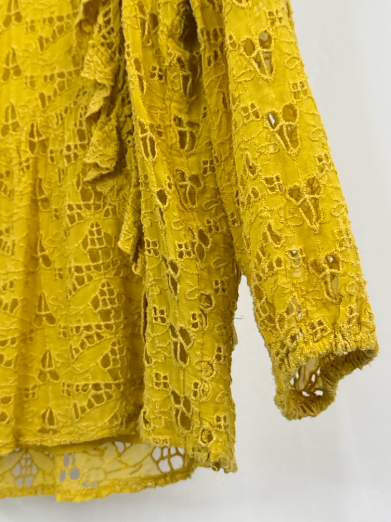 BY ANTHROPOLGIE Size 8 Mustard Women Top