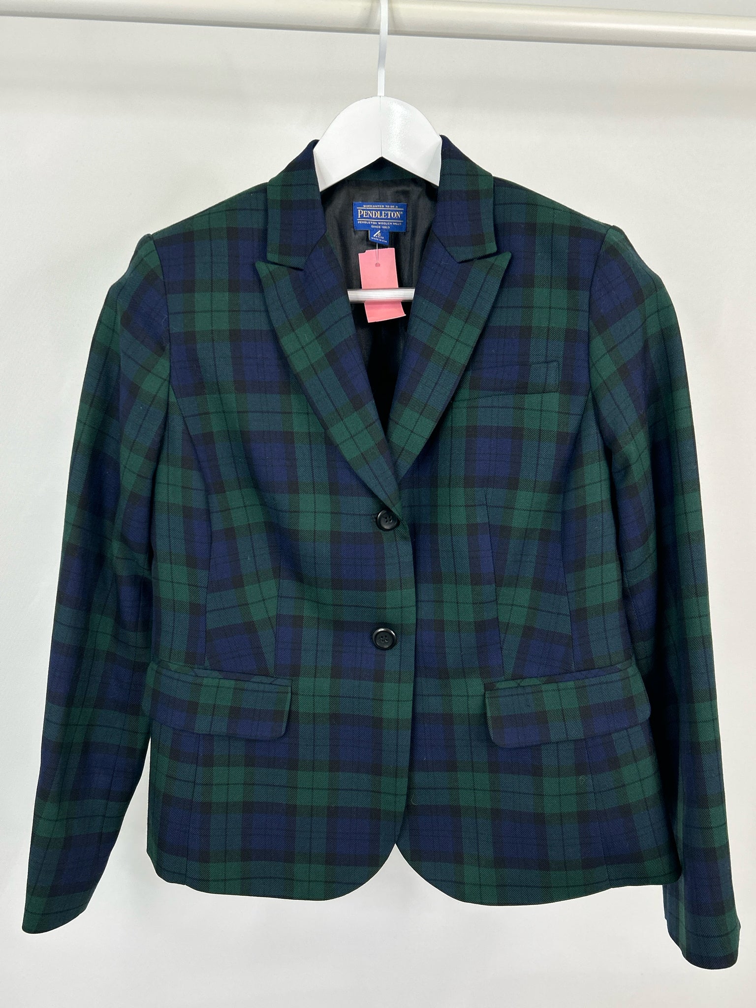 PENDLETON Size 6 NAVY AND GREEN Women Blazer