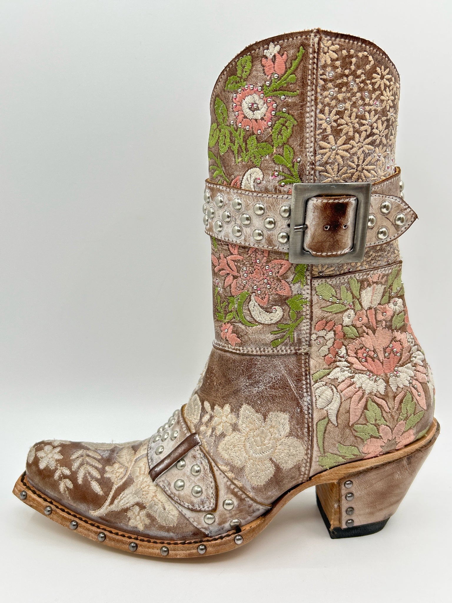 OLD GRINGO Size 7B BEIGE FLORAL Women Boots