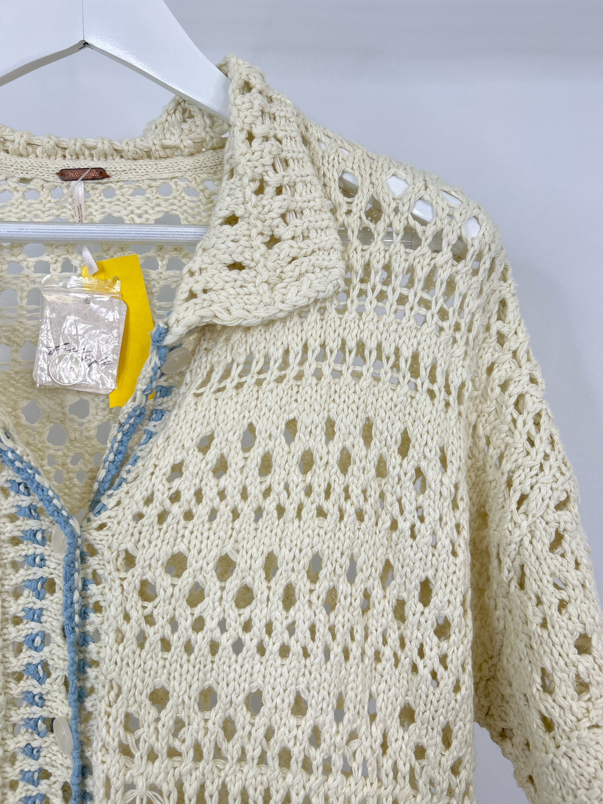 FREE PEOPLE Size L Cream Women Cardigan