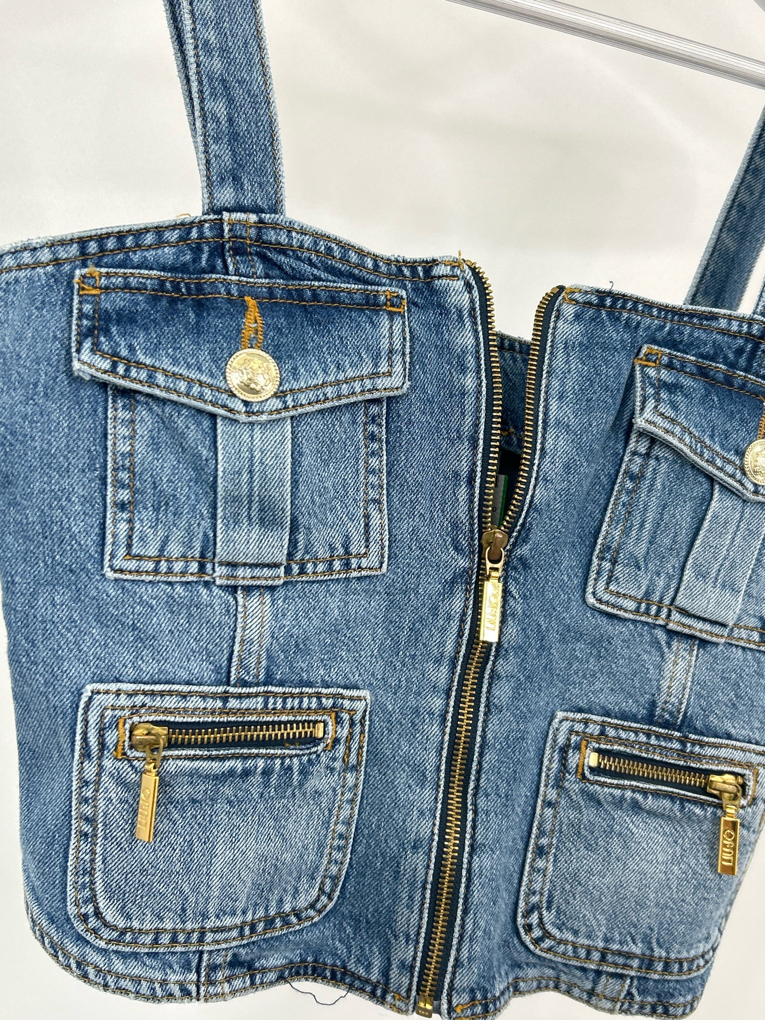 LIU JO Size 10 BLUE DENIM Women Tank Top
