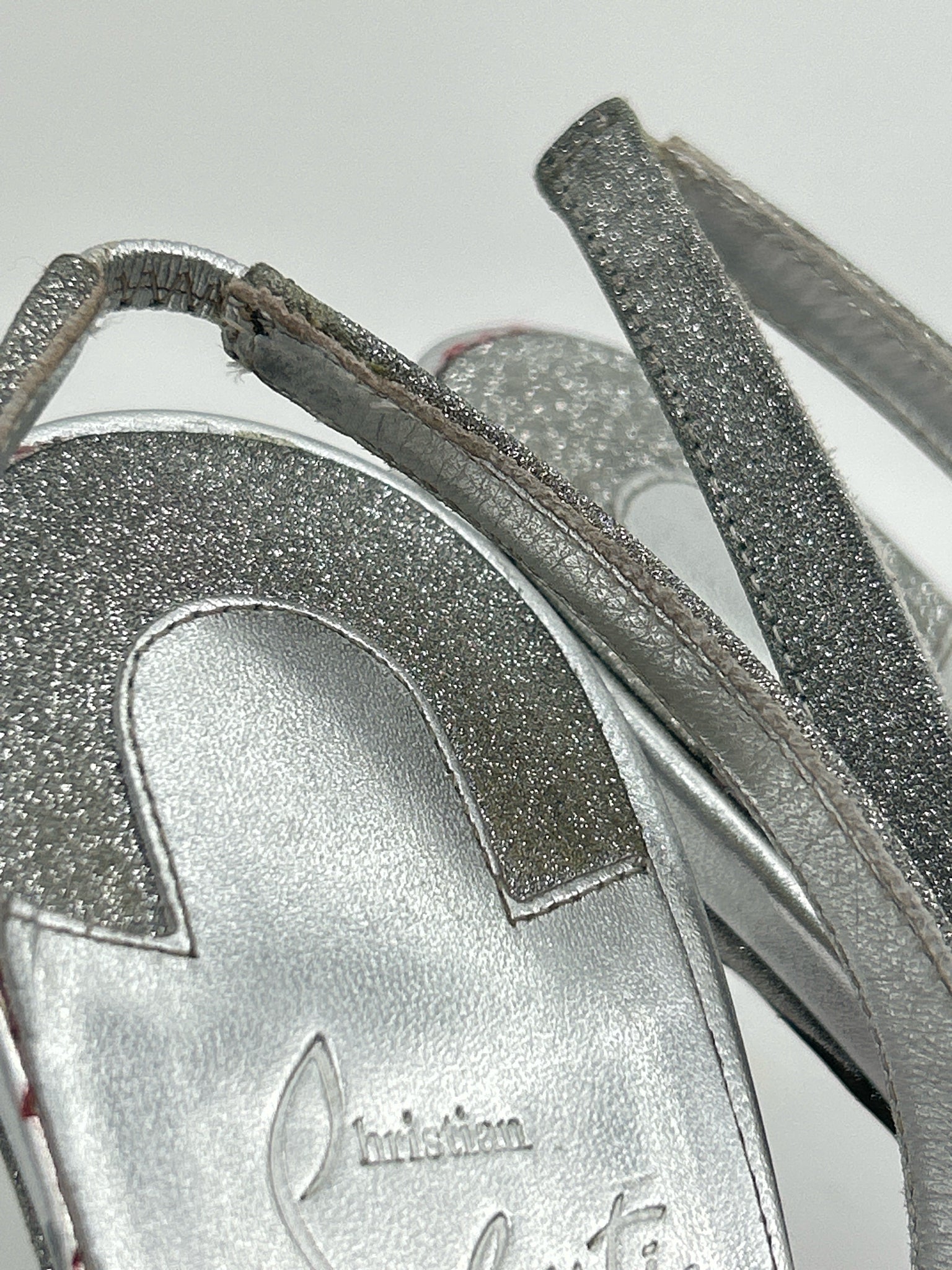 CHRISTIAN LOUBOUTIN Size 38 Silver Women Sandal
