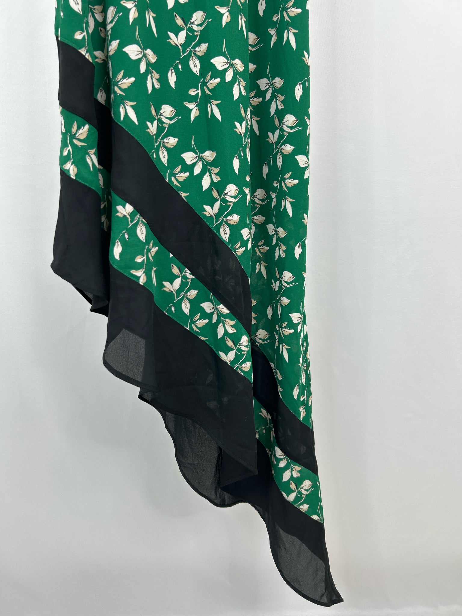 ASHER Size L Green Print Women Dress