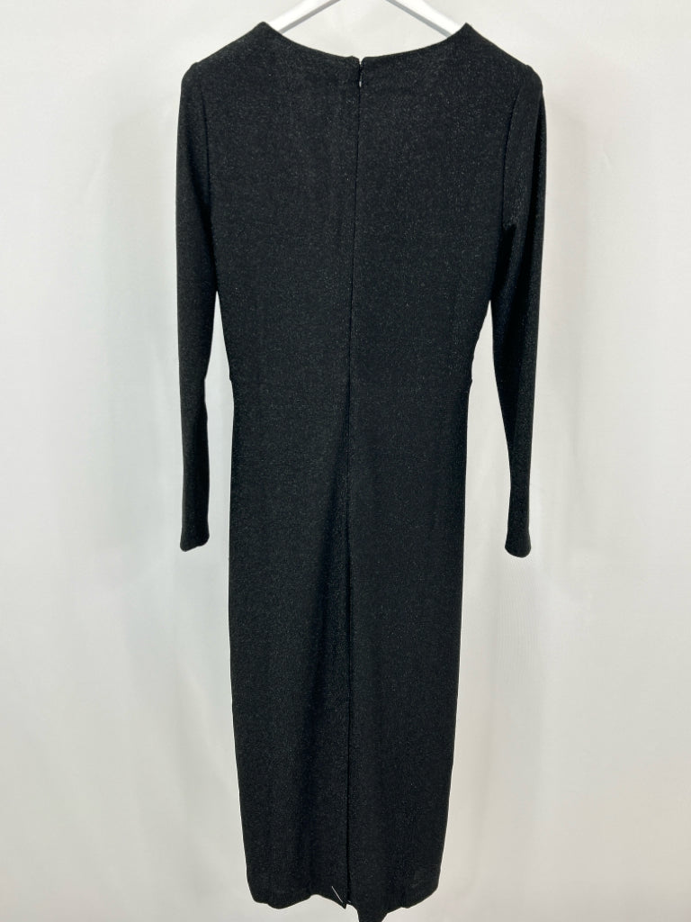 ANN TAYLOR Size 12 METALLIC BLACK Dress