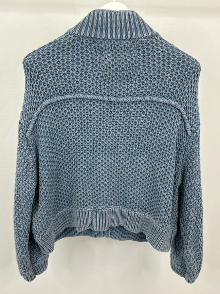 PILCRO Women Size 1X Blue Cardigan