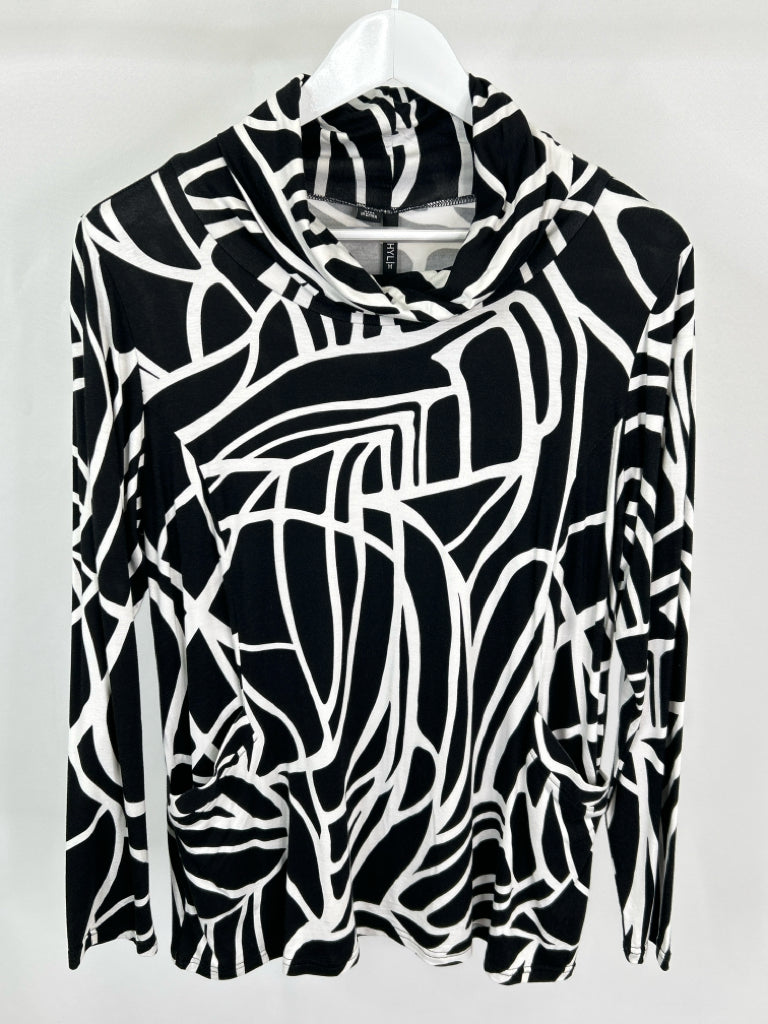 ETHYL Women Size M Black and White Tunic