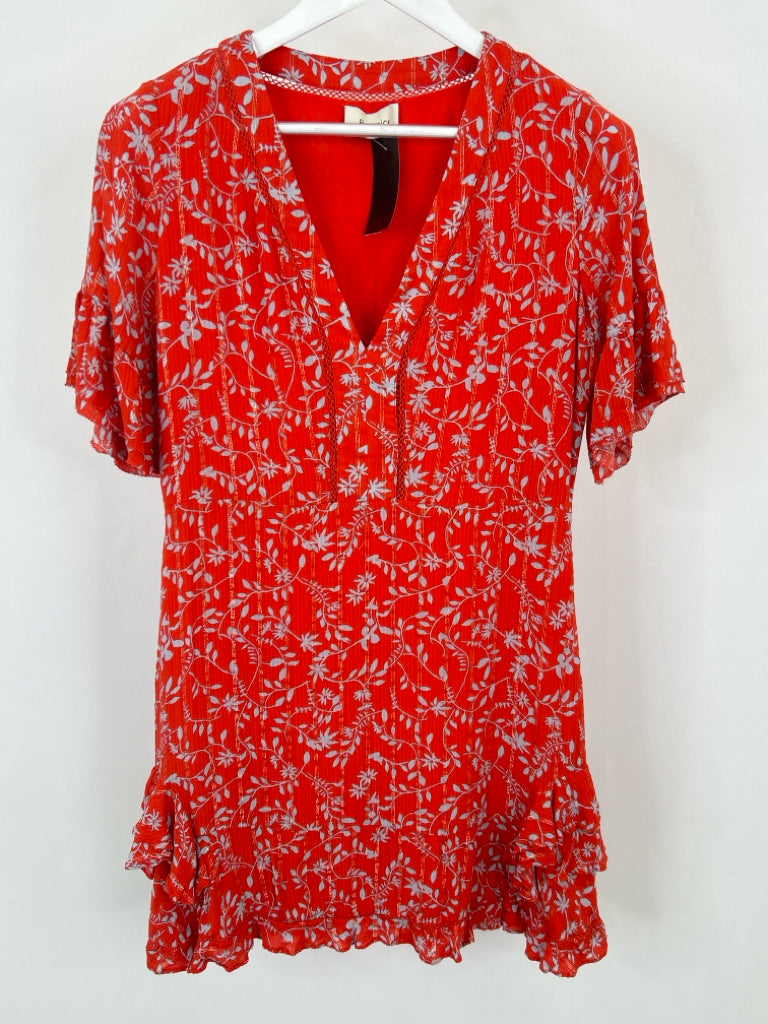 BERENICE PARIS Size M Red Orange Print Women's Dress