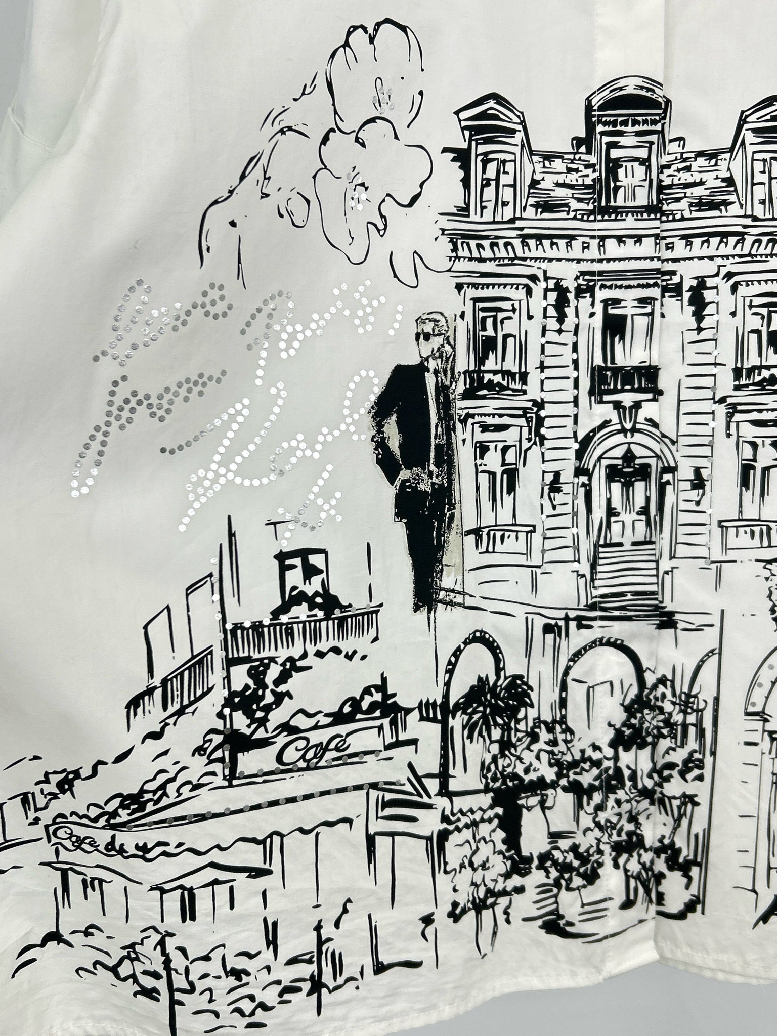 KARL LAGERFELD Size 1X White and black Women Shirt