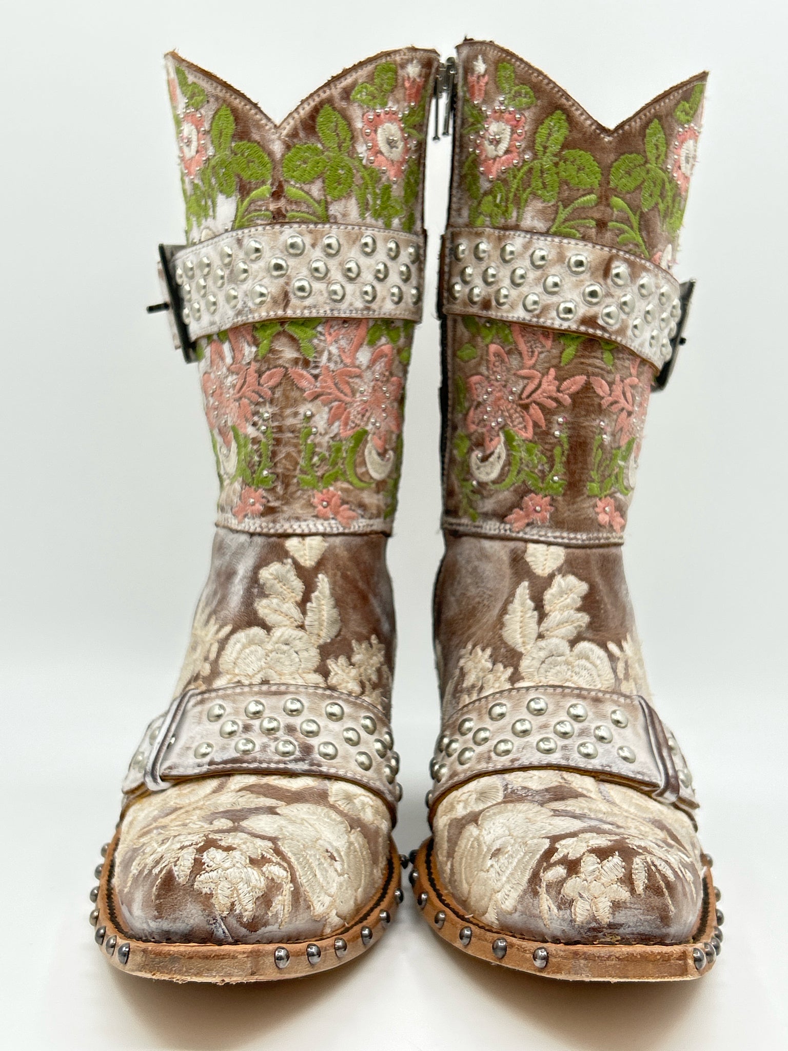 OLD GRINGO Size 7B BEIGE FLORAL Women Boots