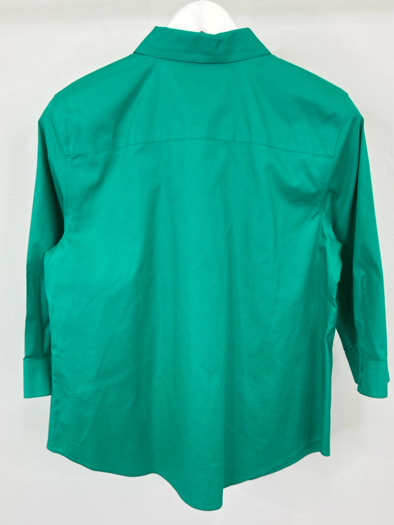 CHICO'S Size 8/10 Green Shirt