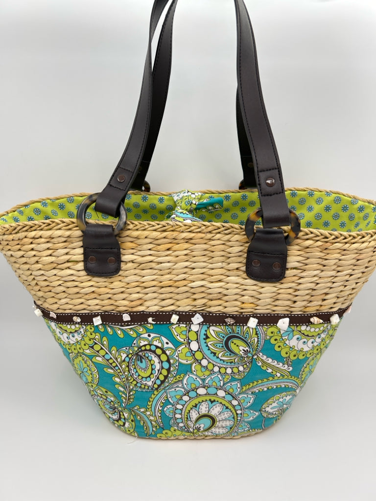 VERA BRADLEY Teal Print Women's Tote