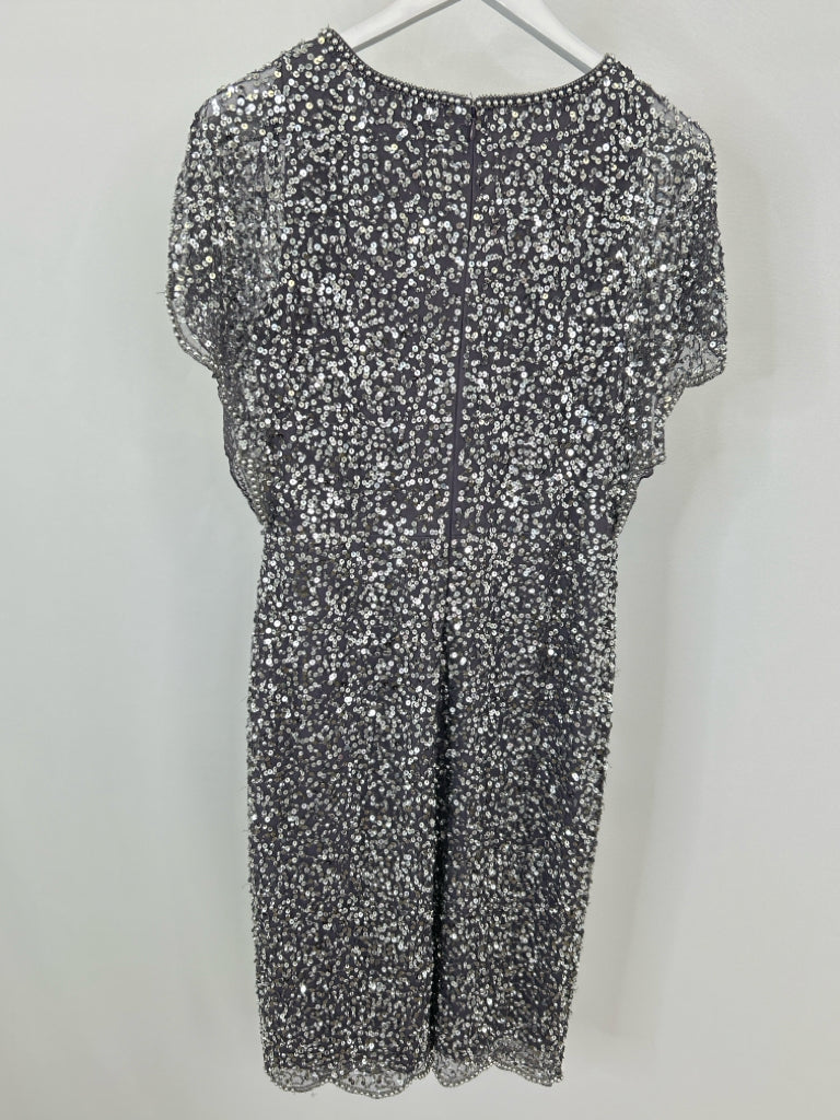 ADRIANNA PAPELL Women Size 10 Grey Dress