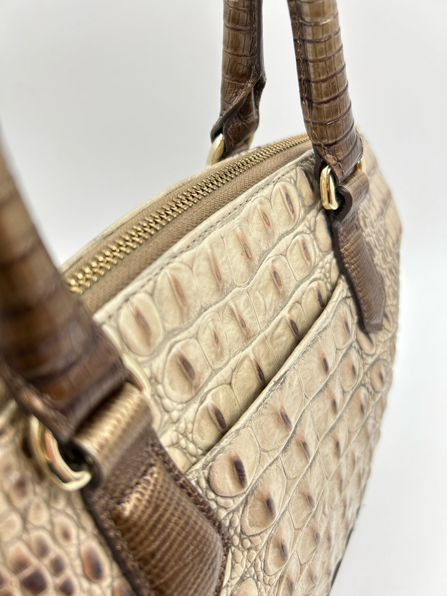 BRAHMIN Beige and Bronze Women Purse