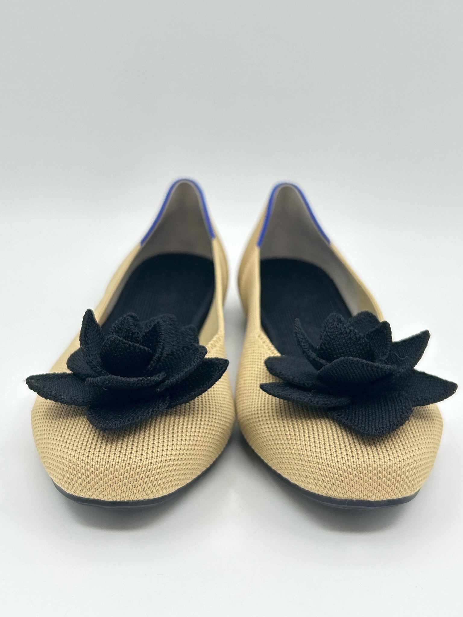 ROTHY'S NWOB Size 8.5 BEIGE AND BLACK Women Flats