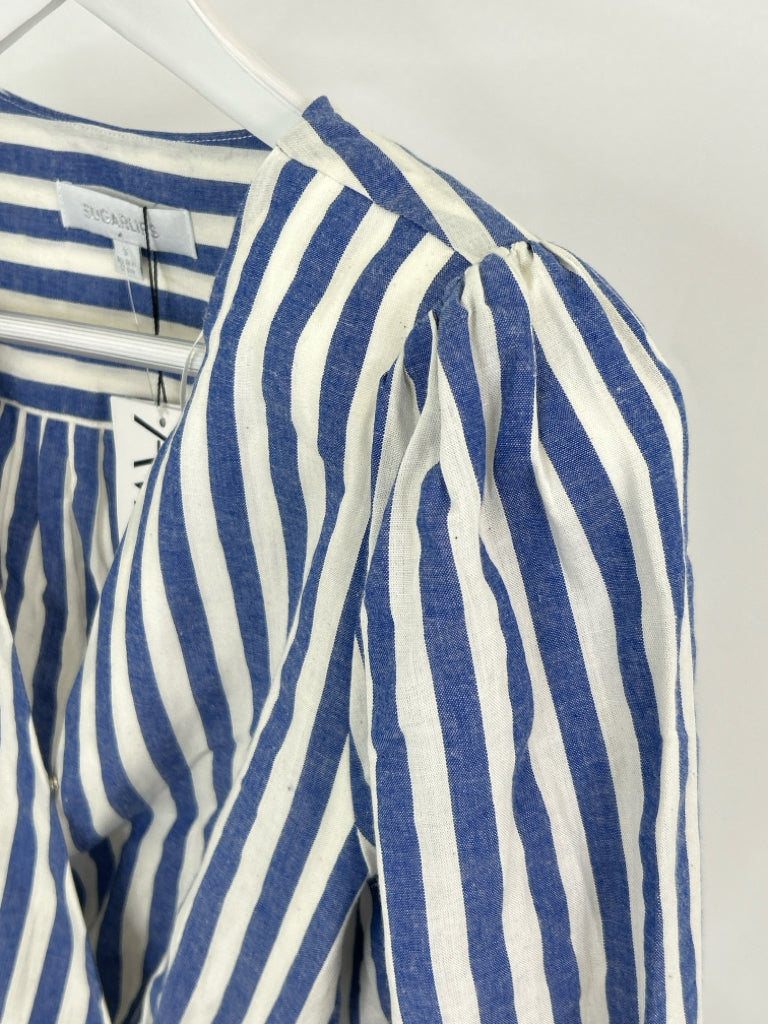 SUGAR LIPS Size S Blue and White Women's Top NWT