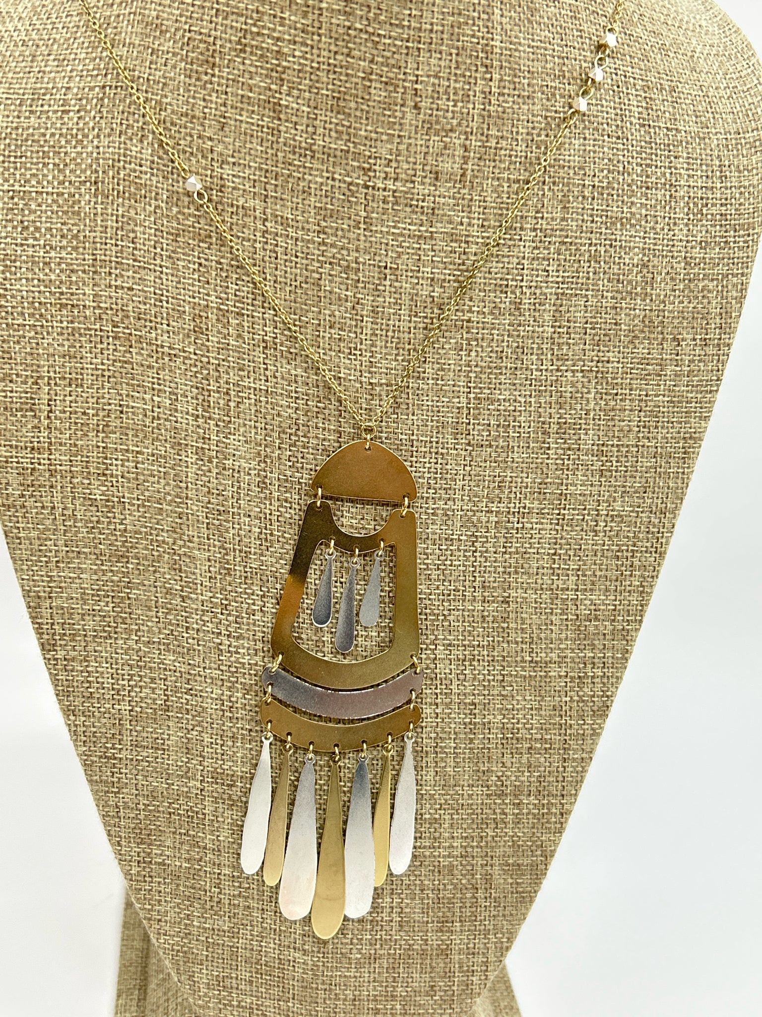 ANTHROPOLOGIE Gold & Silver Necklace NWT