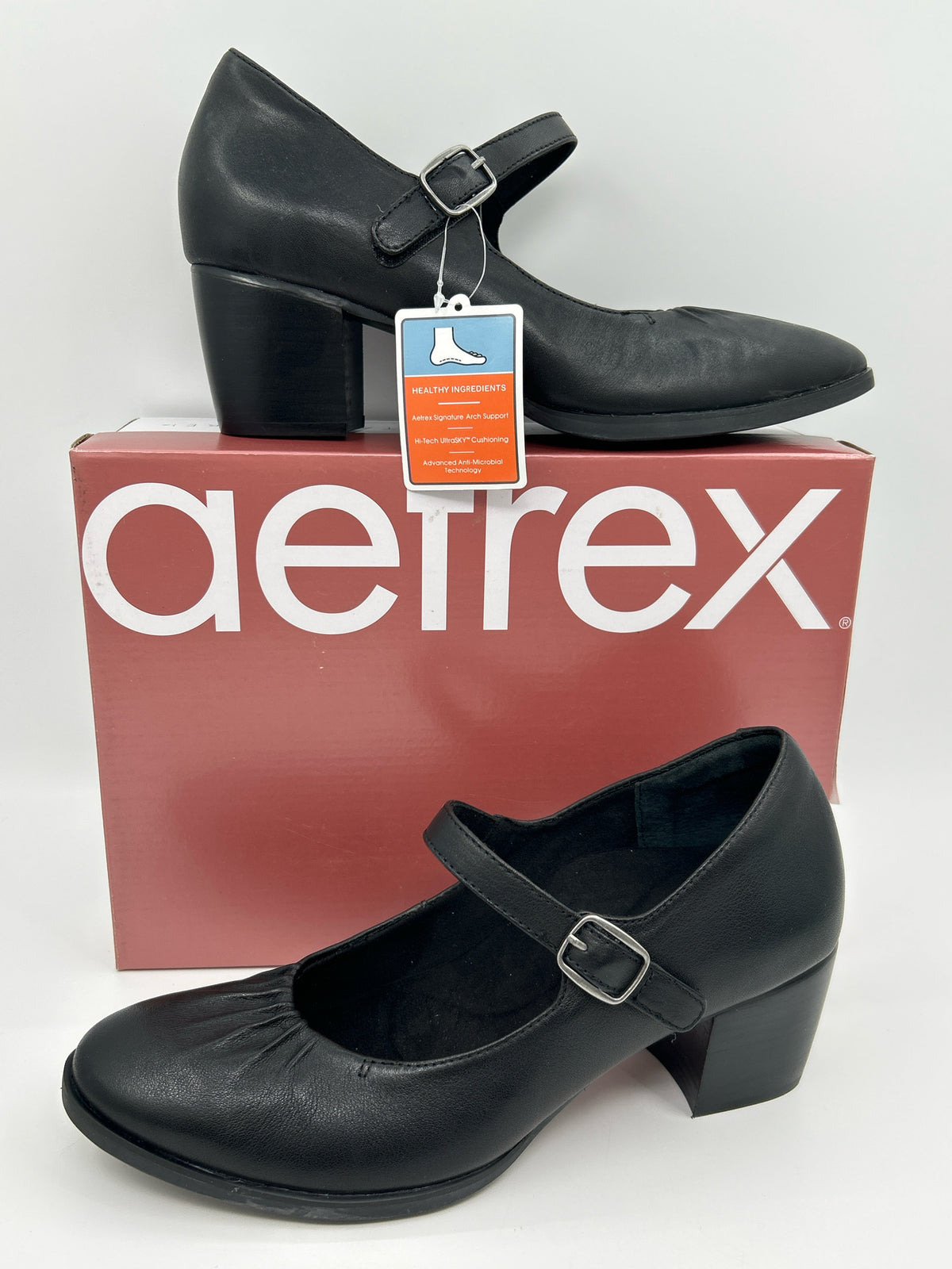 AETREX NIB Size 10.5/11 Black Women Pumps