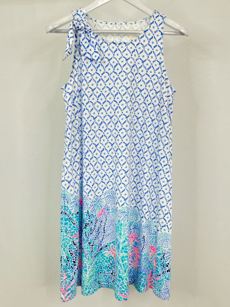LILLY PULITZER Size M WHITE AND BLUE Women's Dress