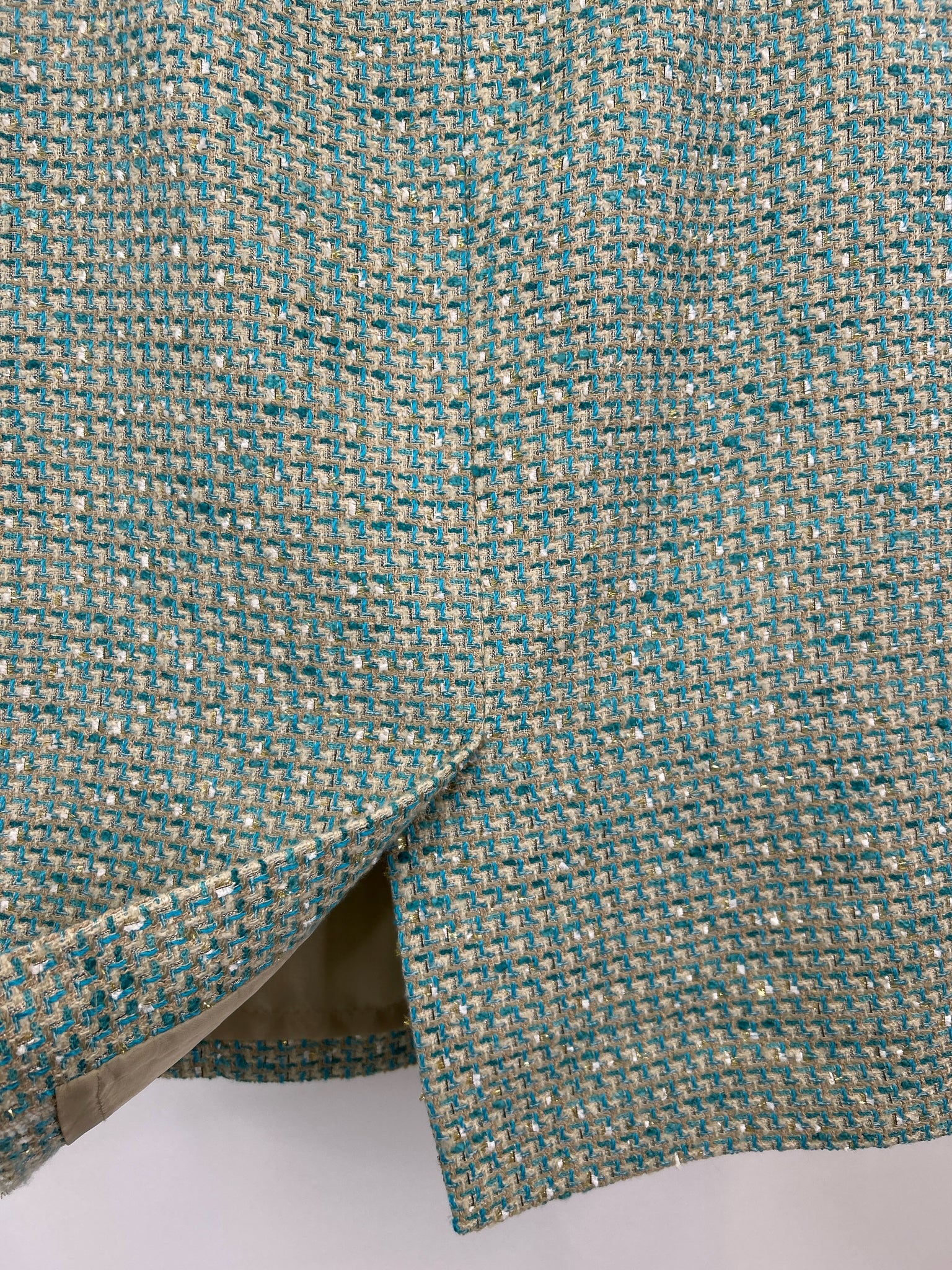 CALVIN KLEIN Size 10 AQUA & CREAM Women Skirt