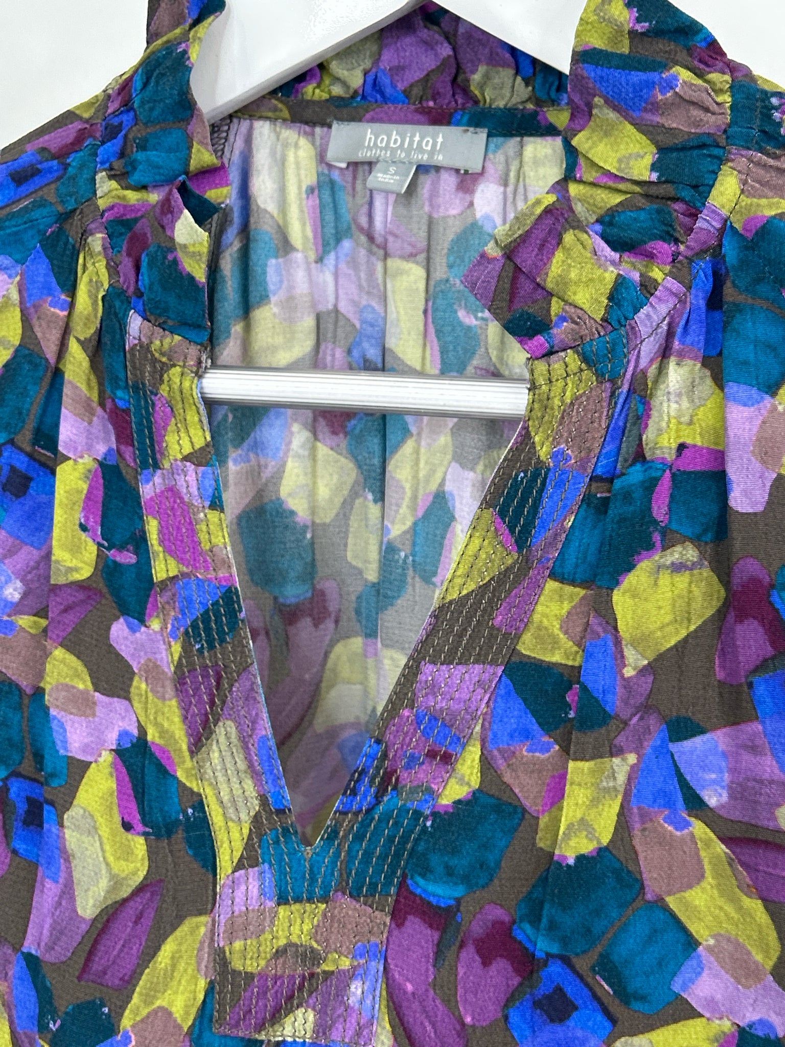 HABITAT Size S Purple Print Women Blouse