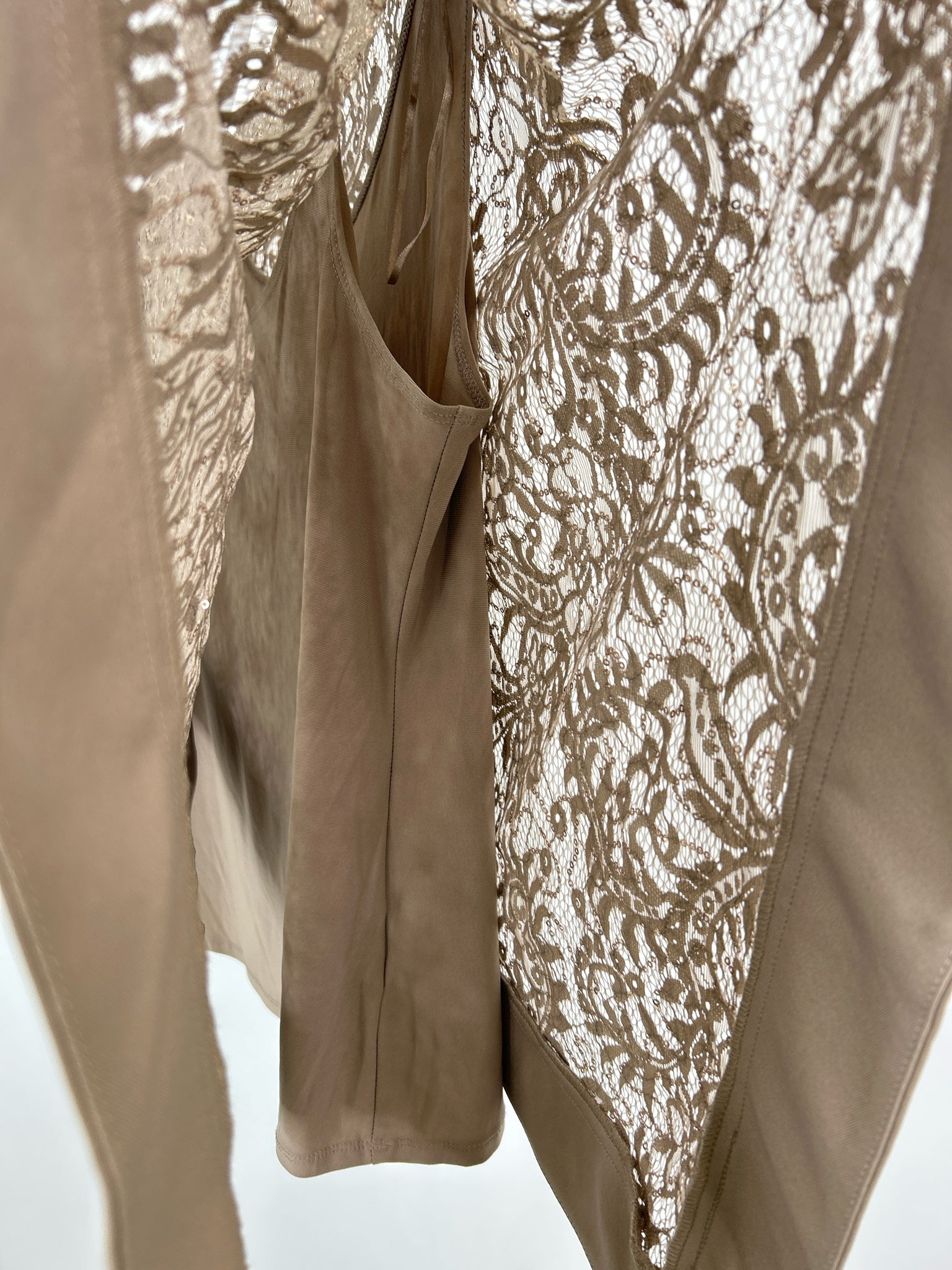 R & M RICHARDS Size 12 Taupe Women Top
