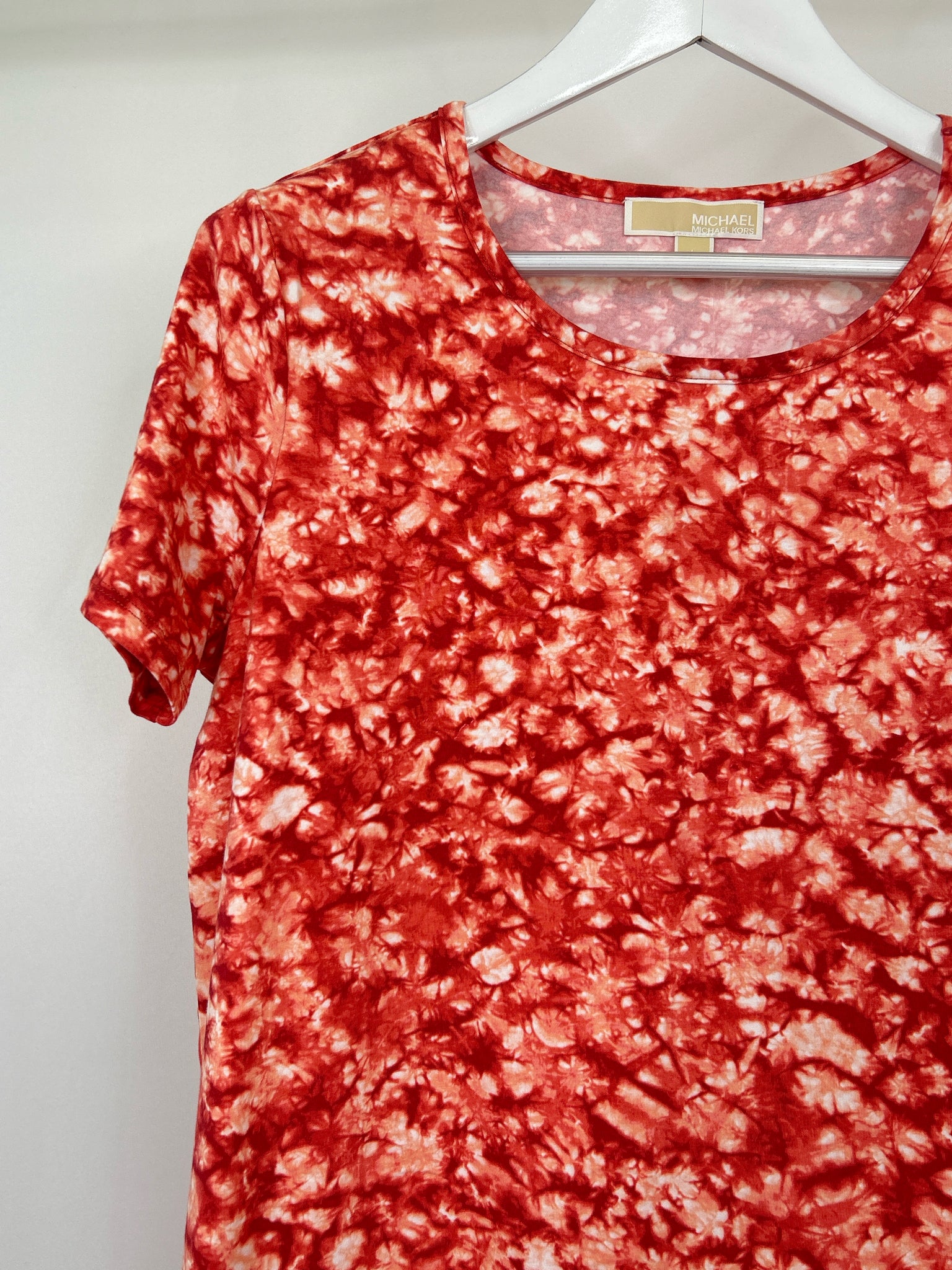 MICHAEL MICHAEL KORS Size L Red Print Women Dress