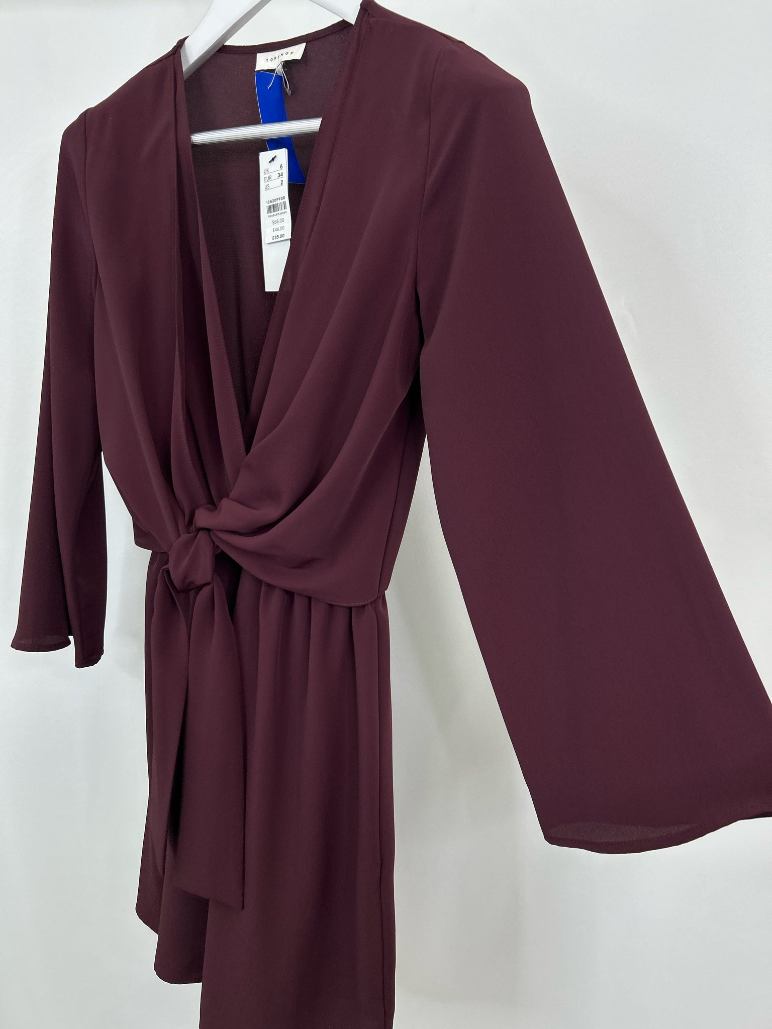 TOPSHOP Size 2 Burgundy Women Dress