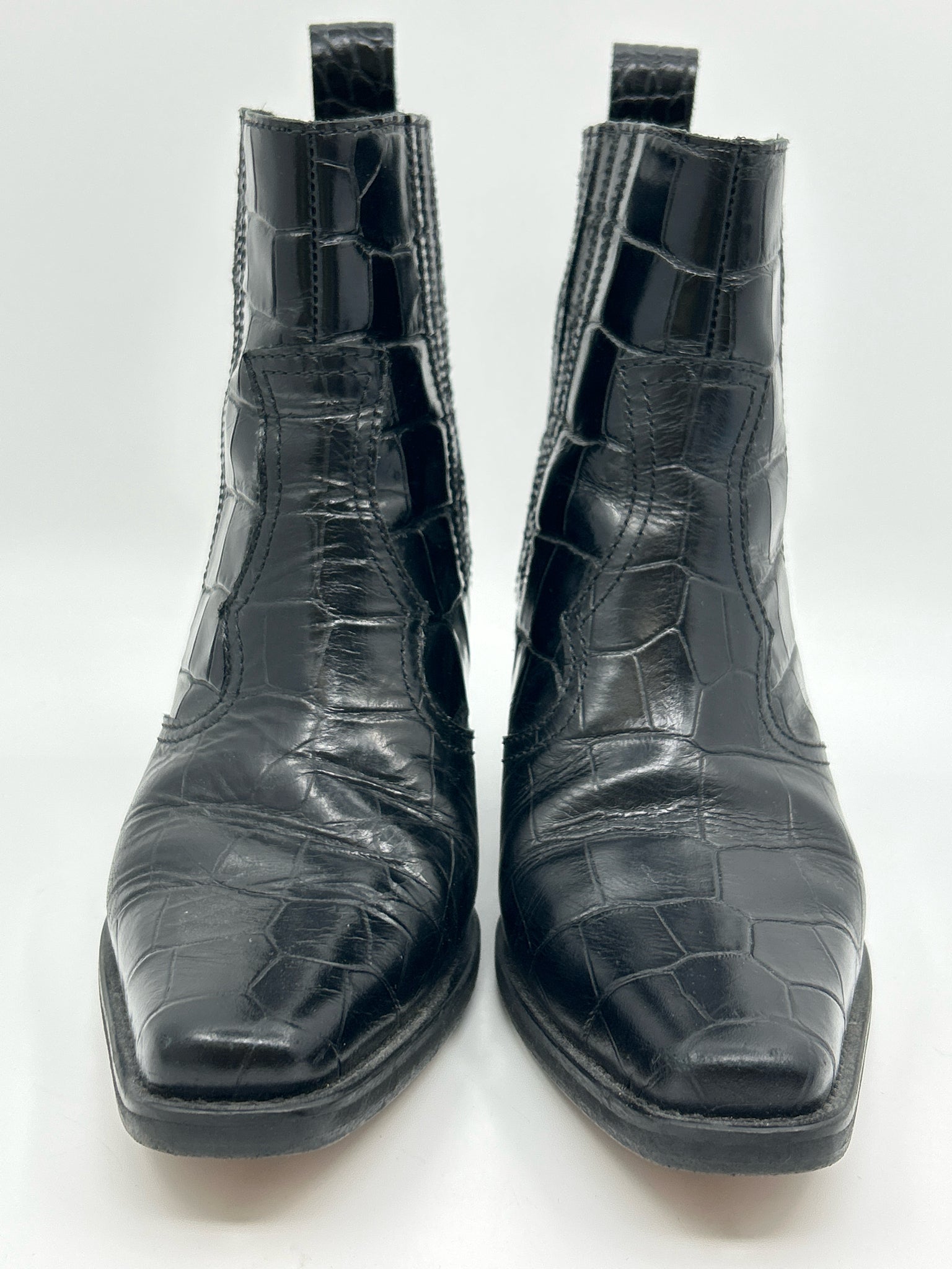 GANNI Size 38/8 Black Women Booties