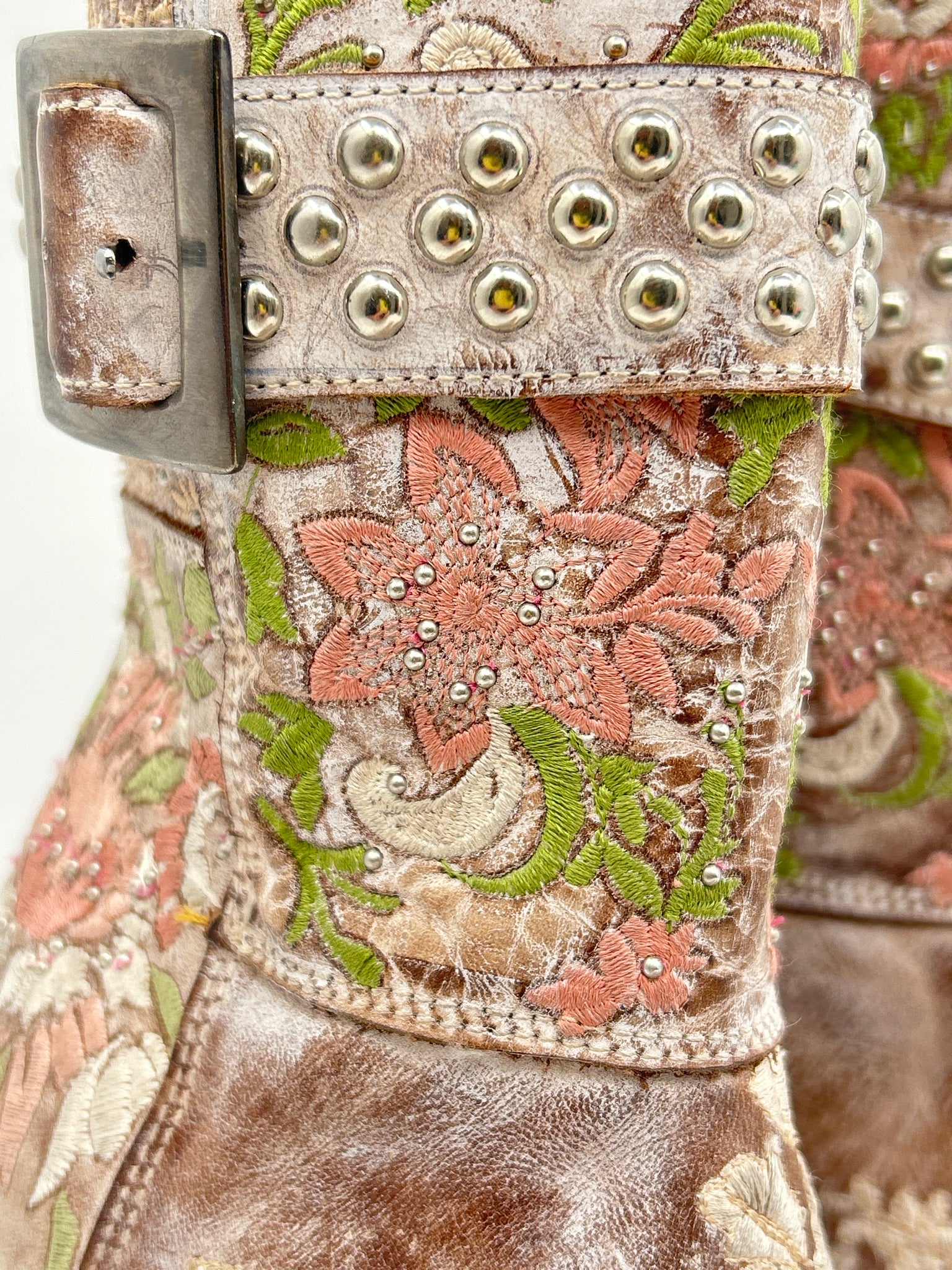 OLD GRINGO Size 7B BEIGE FLORAL Women Boots