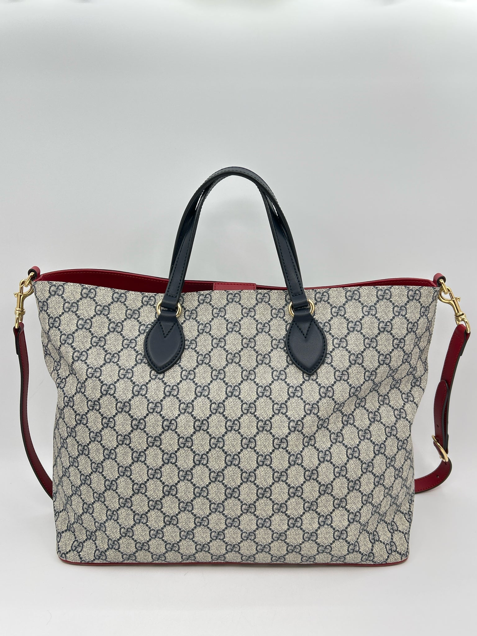 GUCCI NAVY AND RED Women Tote