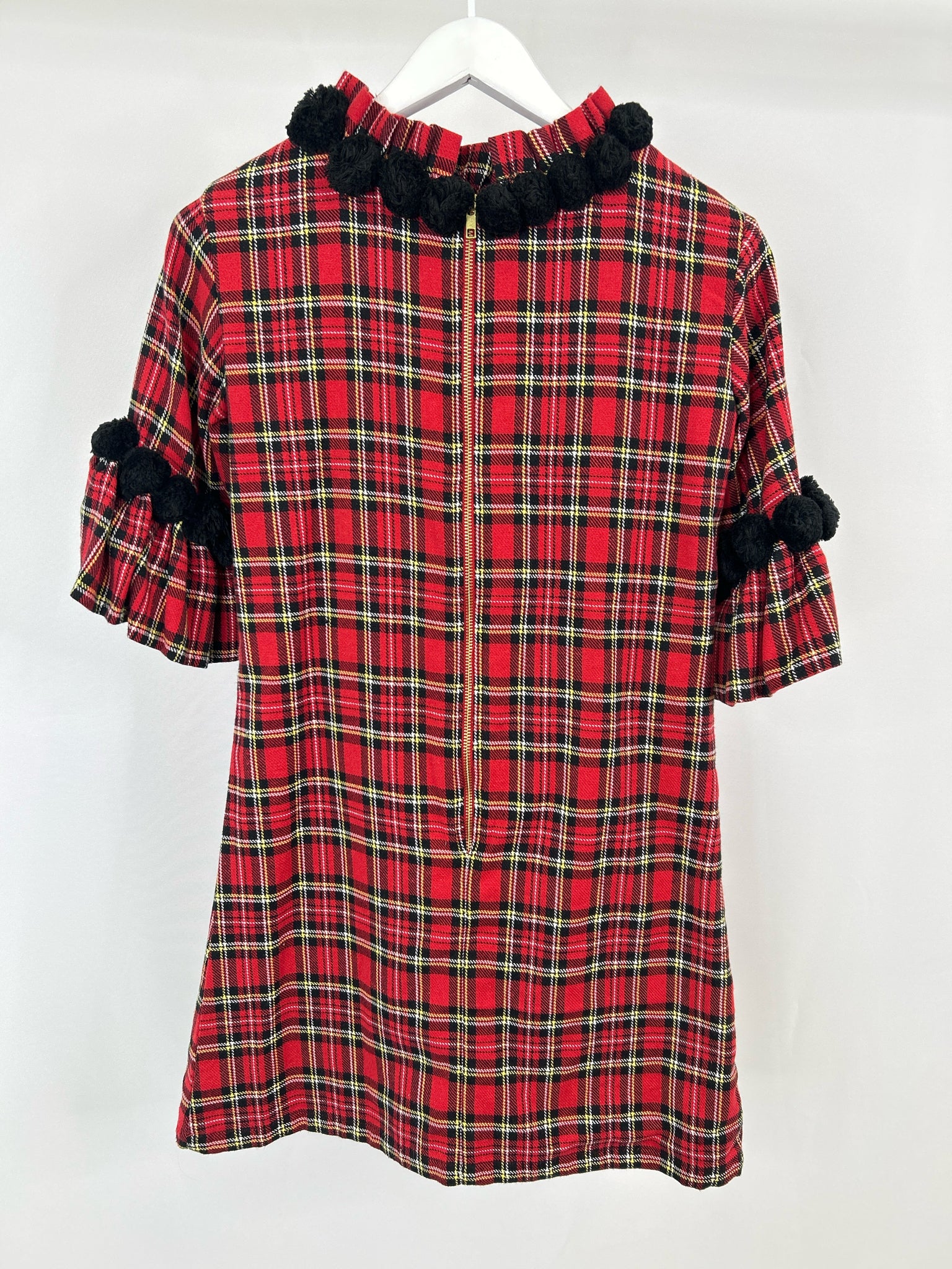 ELIZABETH WILSON Size XS Red Plaid Women Dress