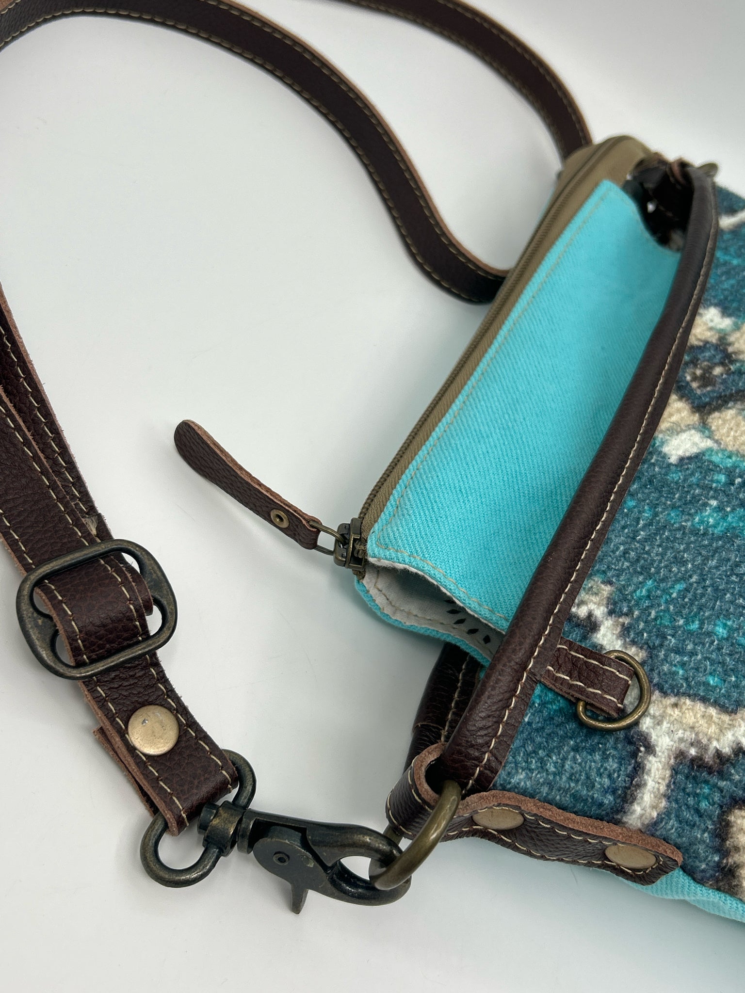 MYRA BAG Blue and Brown Women Purse