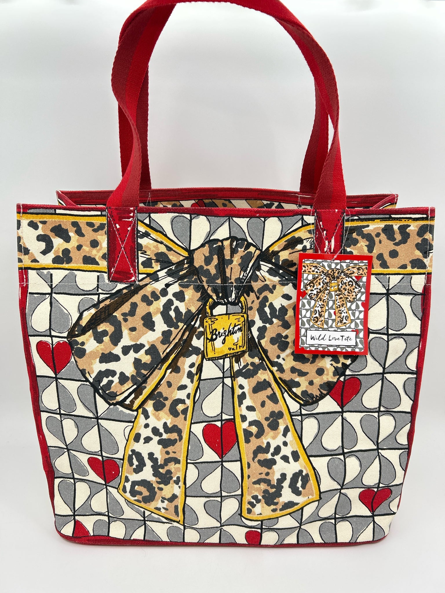 BRIGHTON Red Print Women Tote NWT