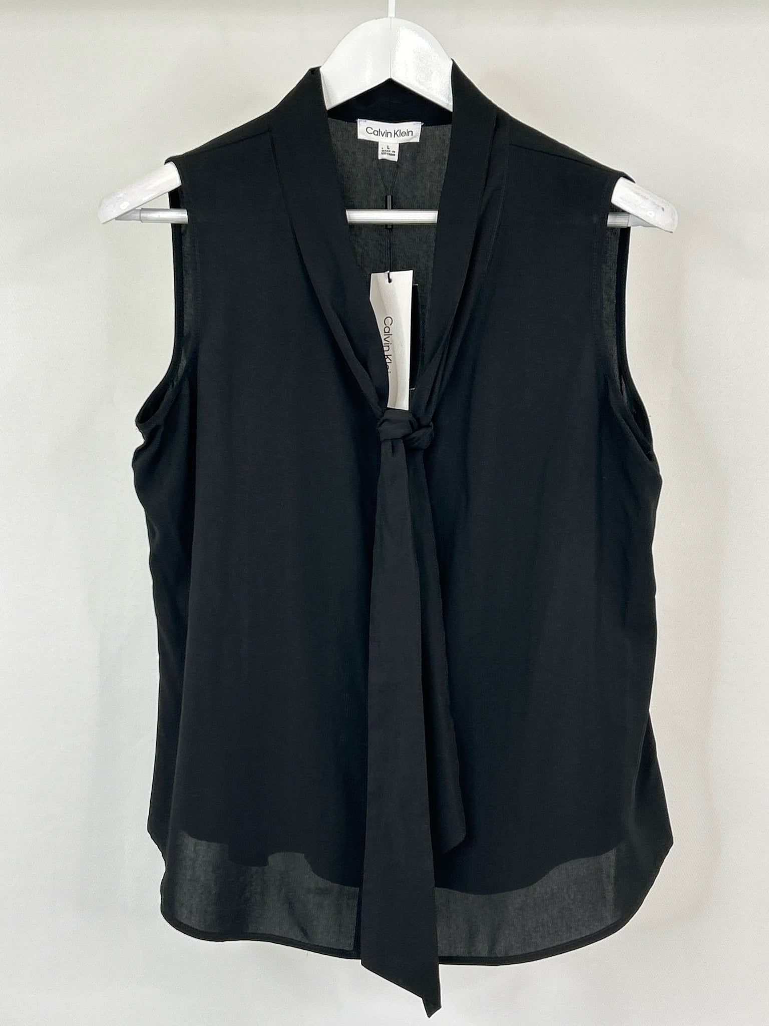 CALVIN KLEIN Size L Black Women Blouse