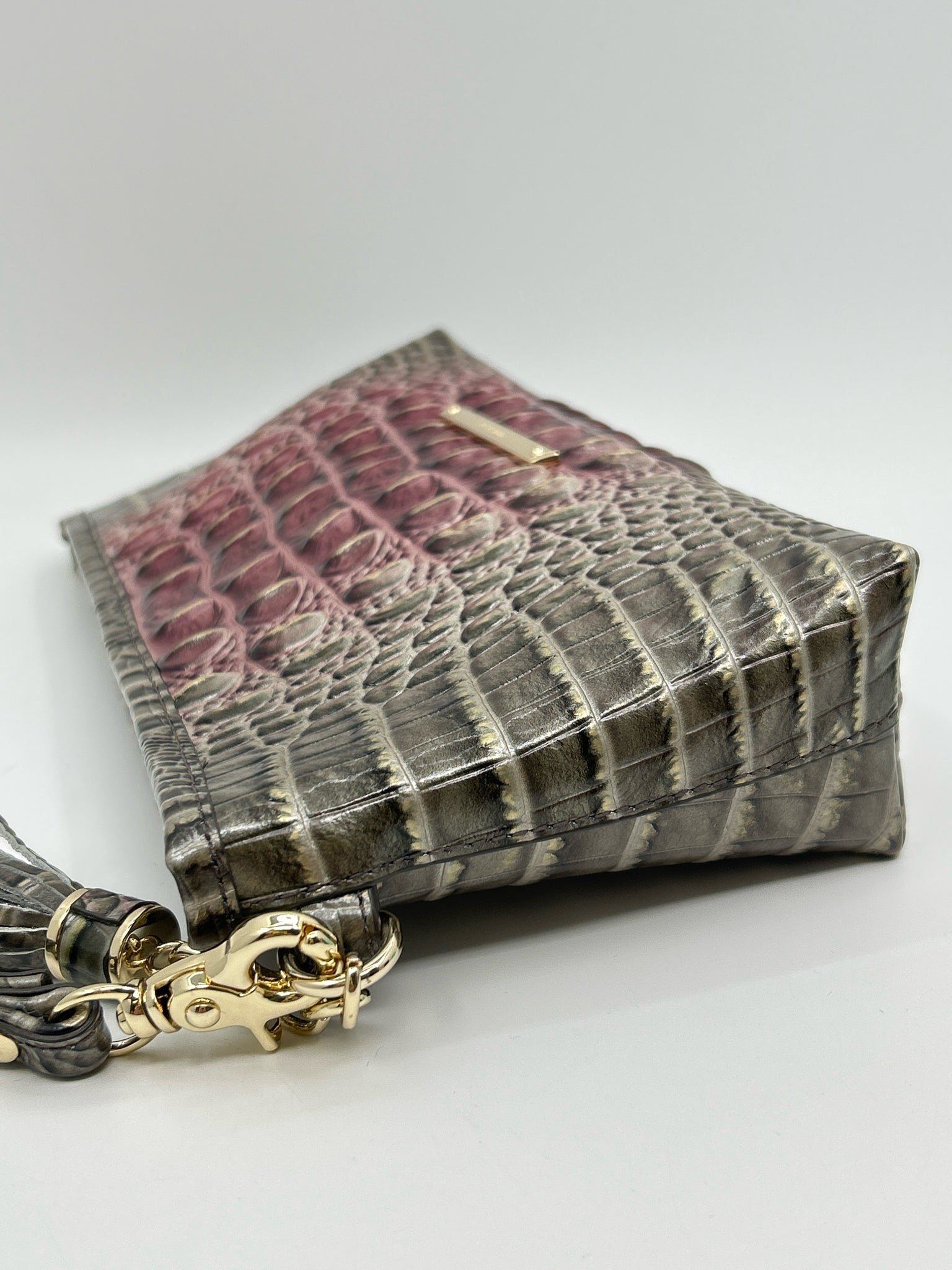 BRAHMIN GRAY AND PLUM Women Wristlet