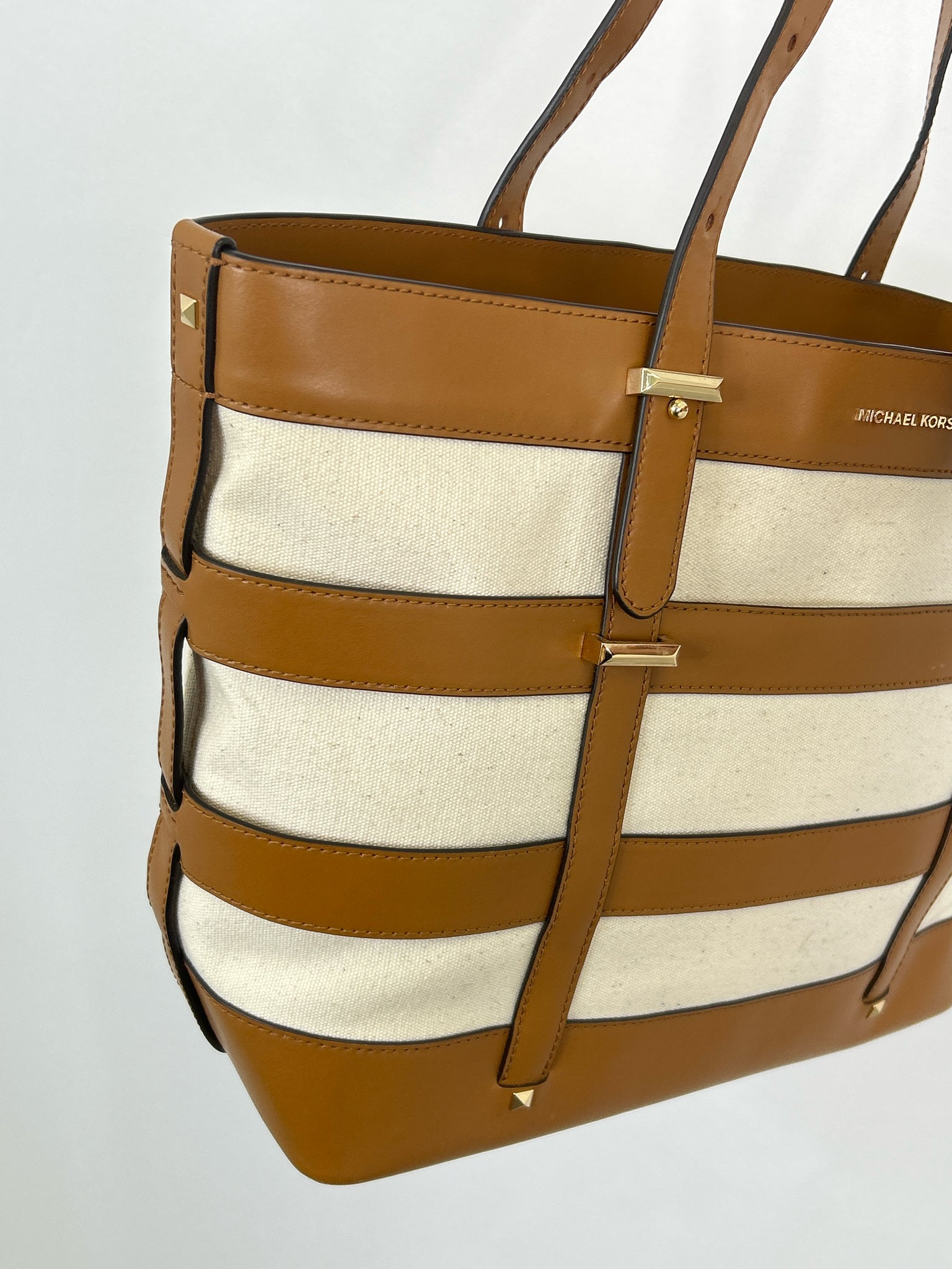 MICHAEL KORS Canvas and Tan Women Tote