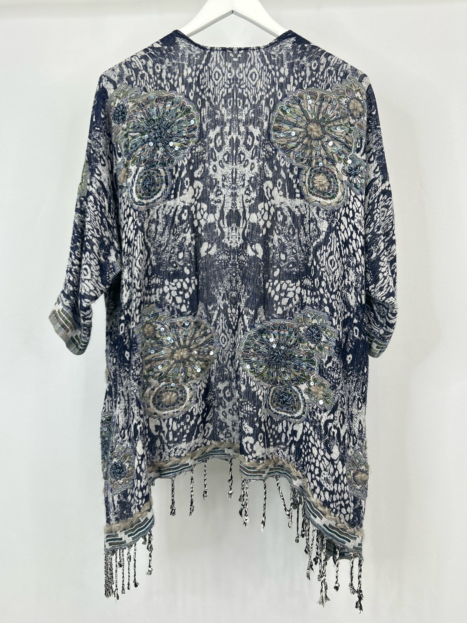 SOFT SURROUNDINGS Size PS/PM Navy Print Women Cardigan