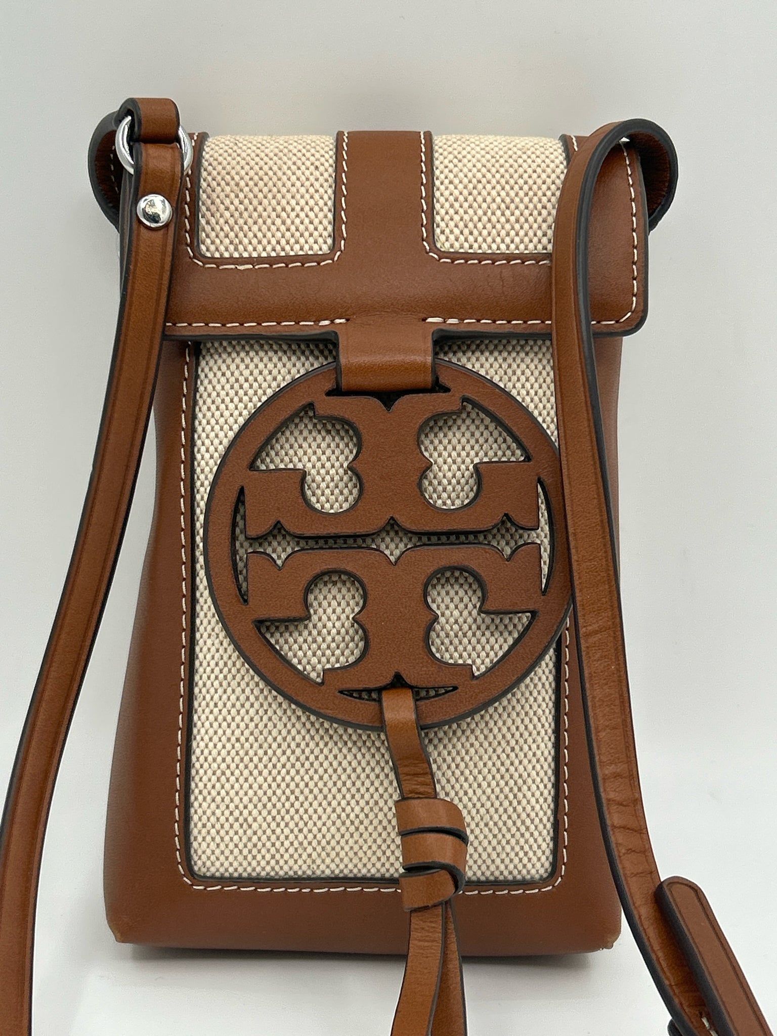 TORY BURCH Canvas and Tan Women Purse