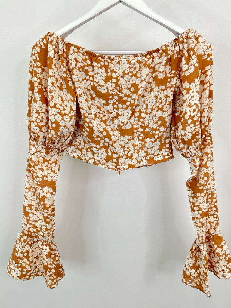Sabo Size XS Tan Print Women's Top NWT
