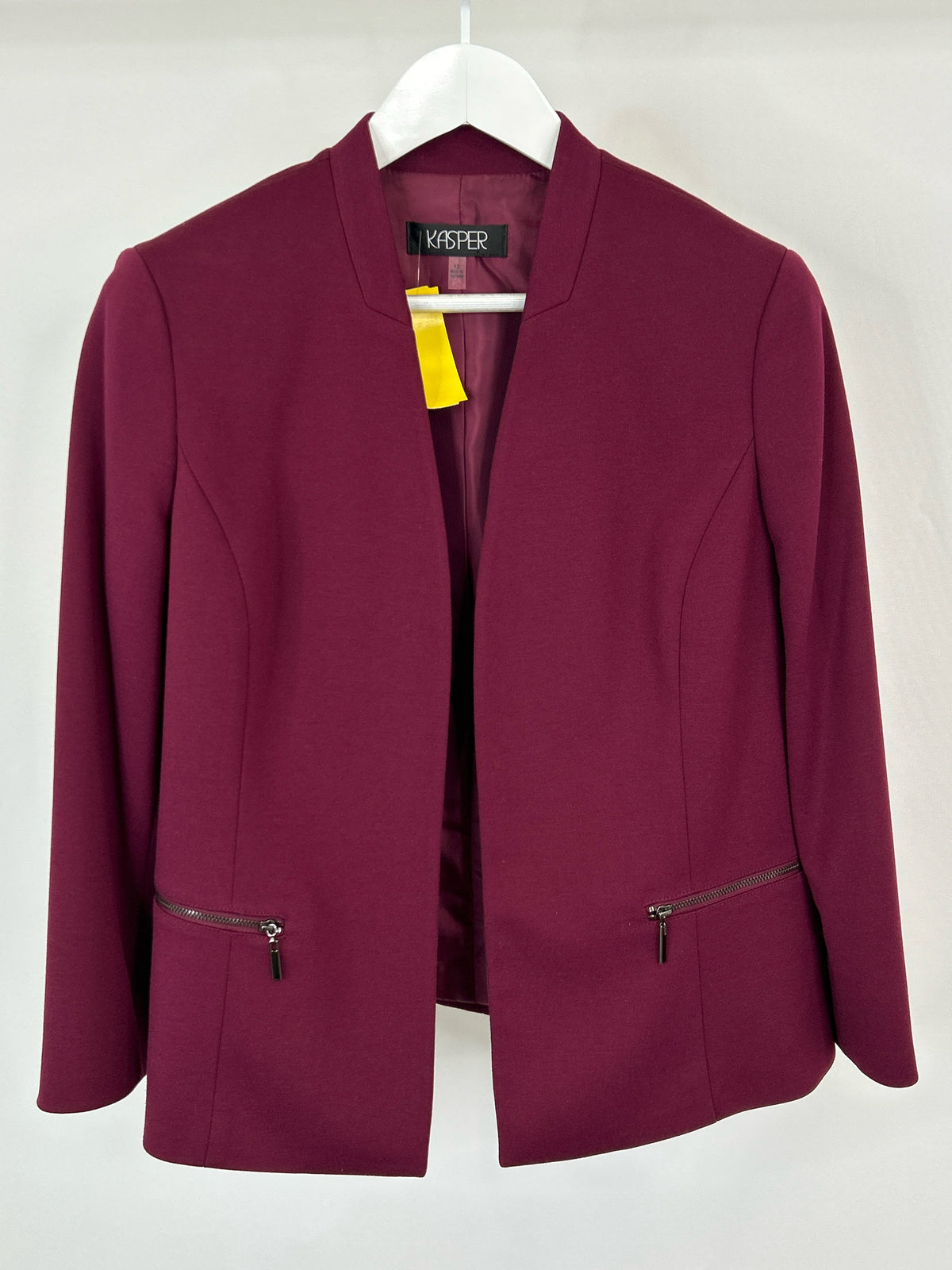 KASPER Size 12 Burgundy Women Blazer