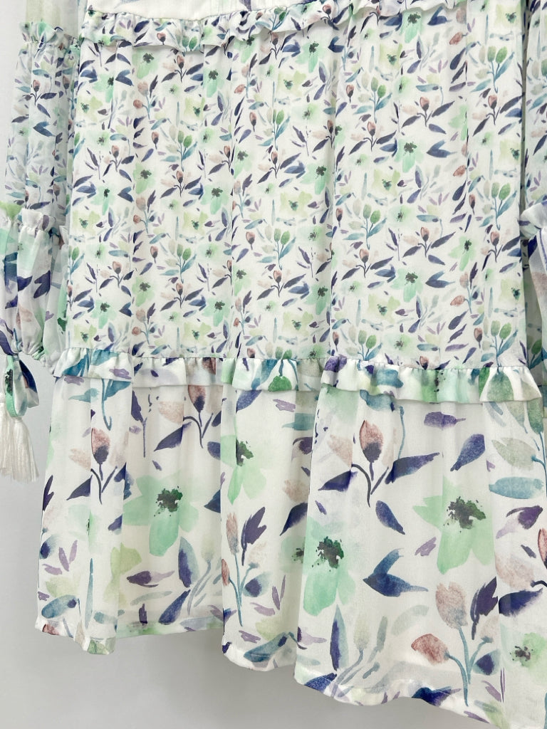ALLISON Size M White Print Women's Dress