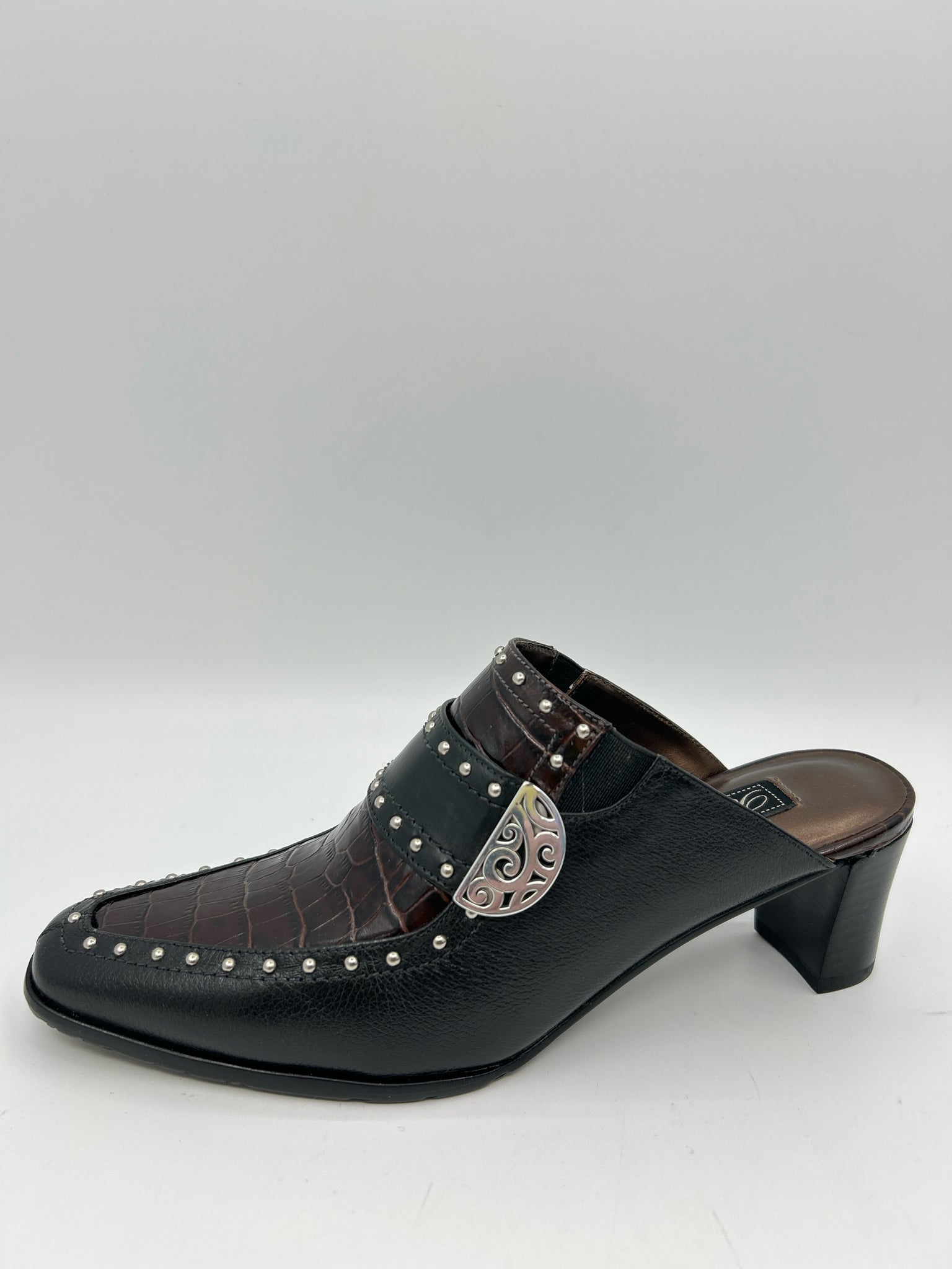 BRIGHTON Size 6M Black & Brown Women Booties