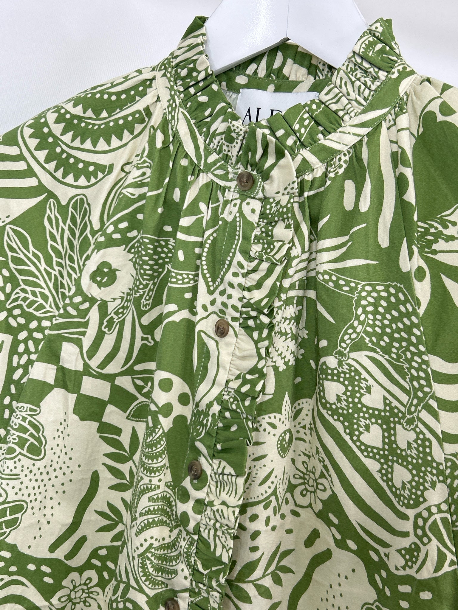 ALDEN ADAIR Size XS Green Print Women Dress