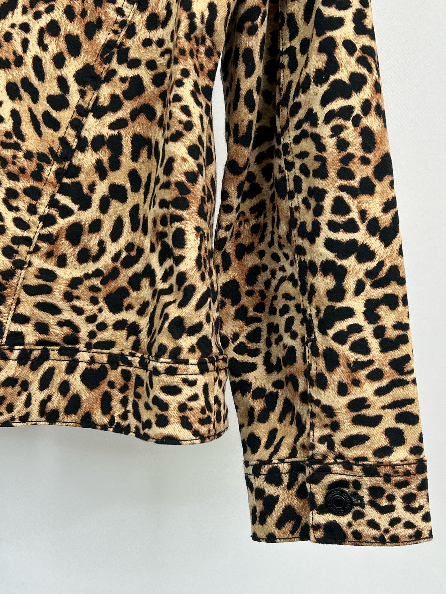 CHICO'S Size 12/14 Brown Print Women Jacket