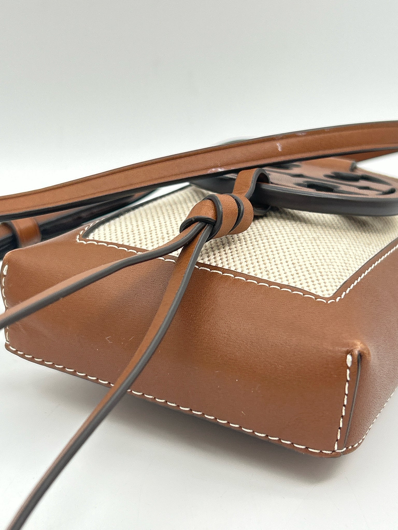 TORY BURCH Canvas and Tan Women Purse