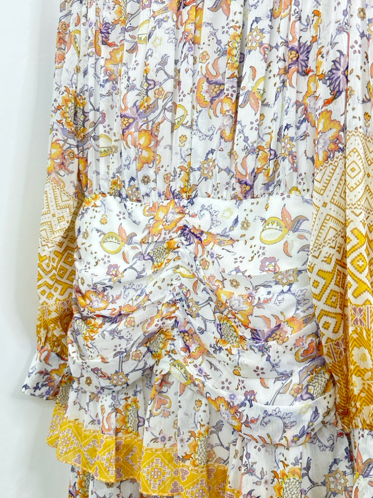 BEULAH NWT Size L WHITE AND YELLOW Women's Dress