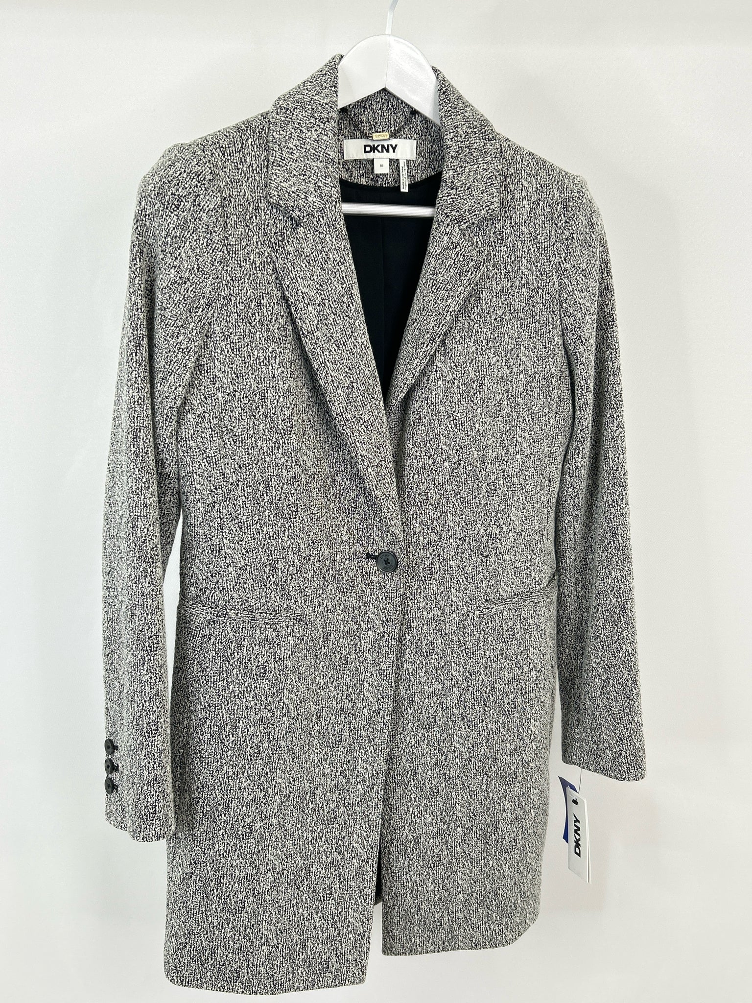 DKNY Size 10 Black & White Women Jacket