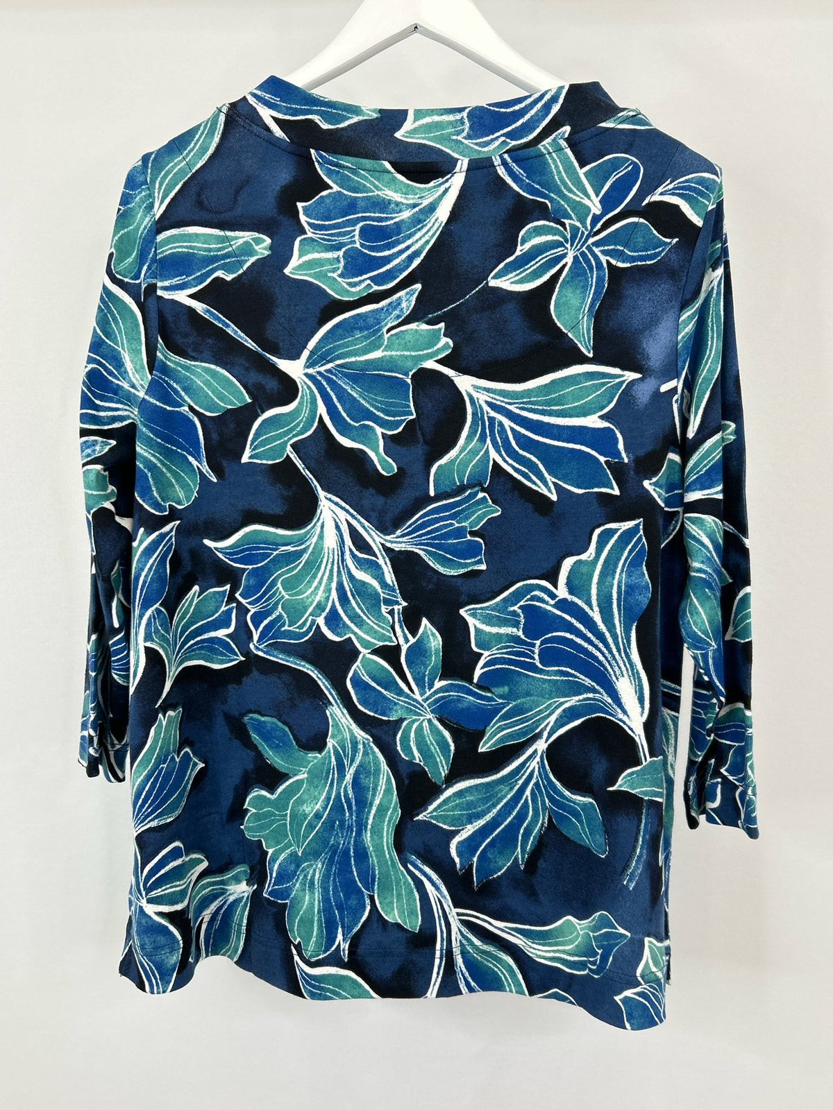 CHICO'S Size XL Blue Print Women Top