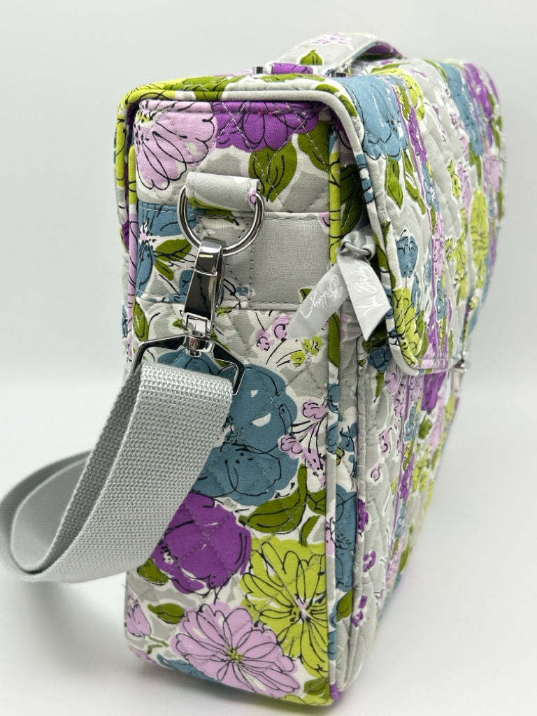 VERA BRADLEY Grey Floral Attache Bag Purse