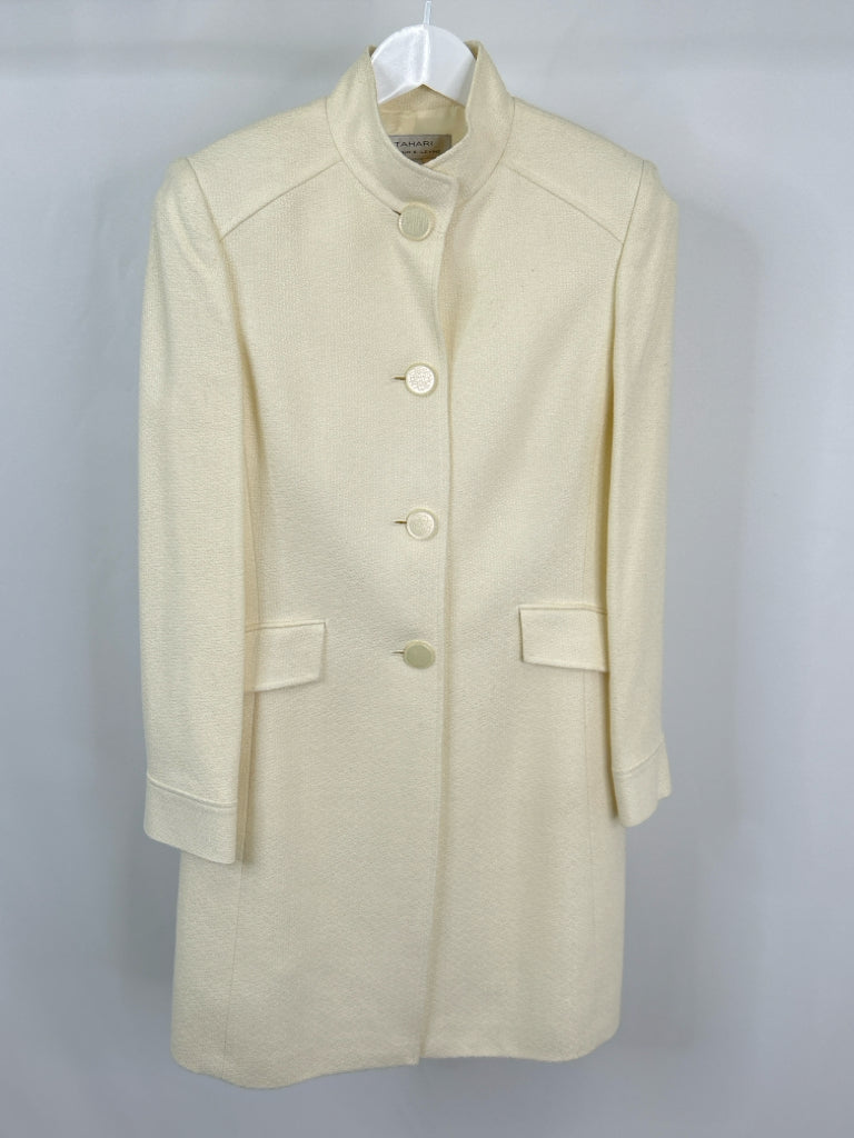 TAHARI Women Size 8 Cream Coat